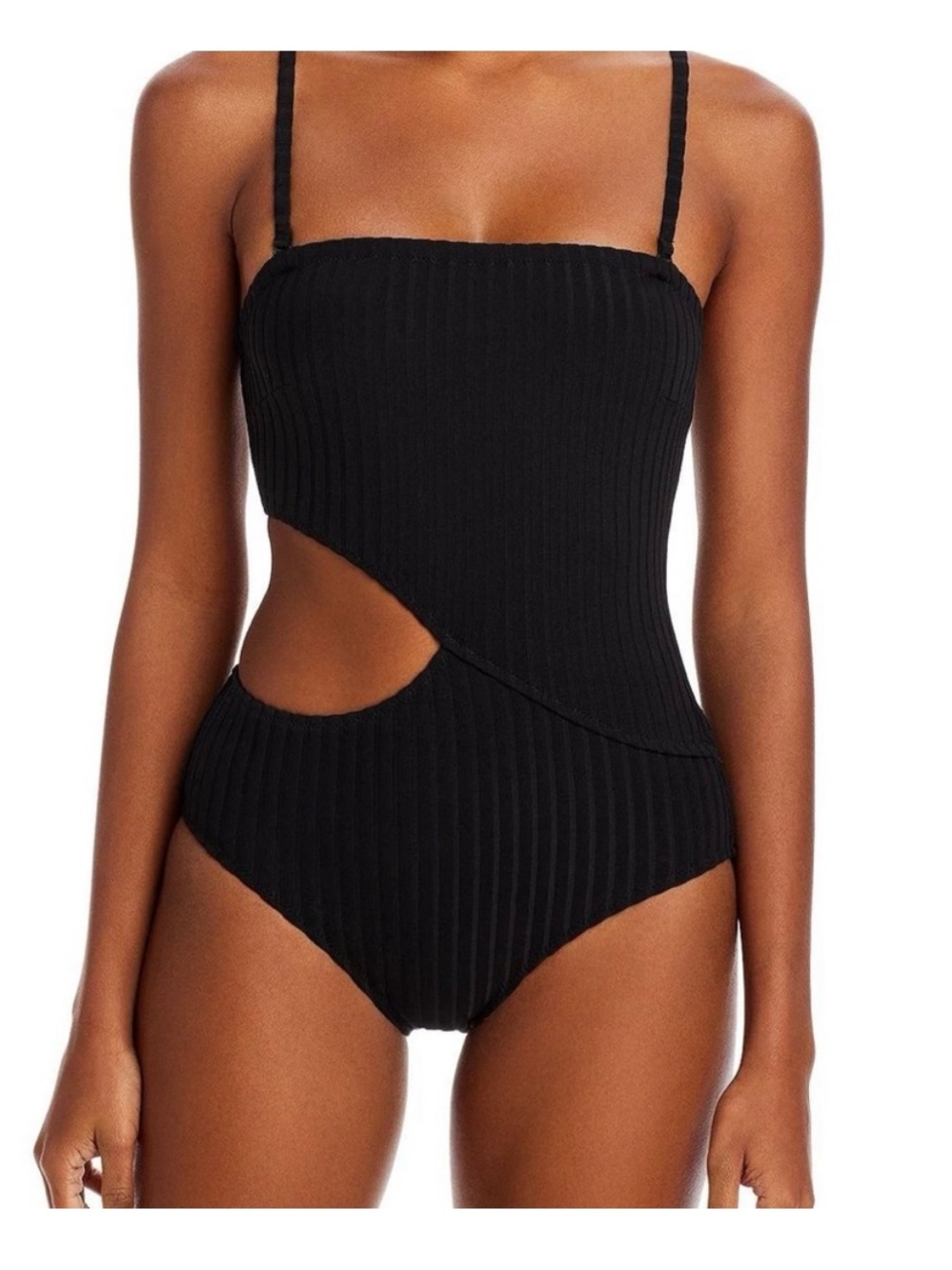 Solid & Striped Black One Piece Swimsuit